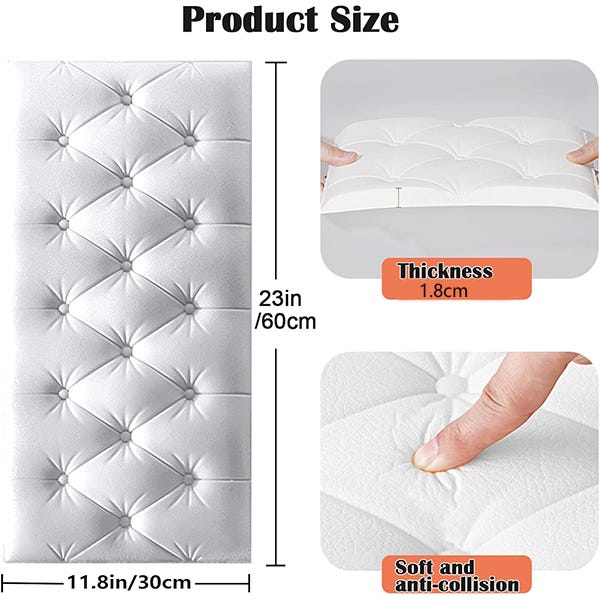 4 Pannelli Antiurto Per Parete Bambini | Morbidi Cuscini In PVC E Spugna | Facili Da Installare E Rimuovere - Foto 10