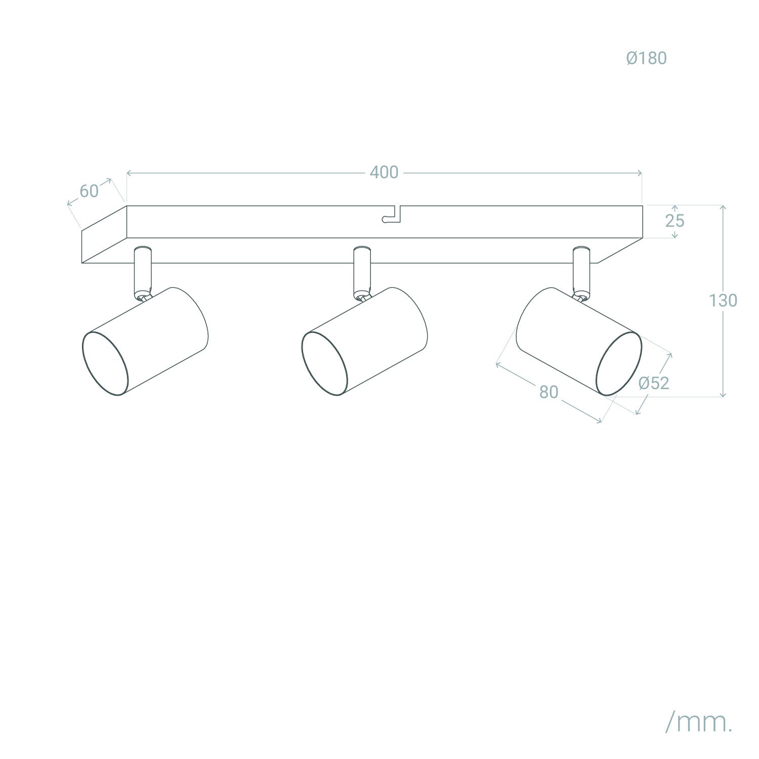 Ledkia - Lampada da Soffitto Orientabile Metallo 3 Faretti Wuedy, Bianco, Ferro, IP20, 0.0lm Fer - 5