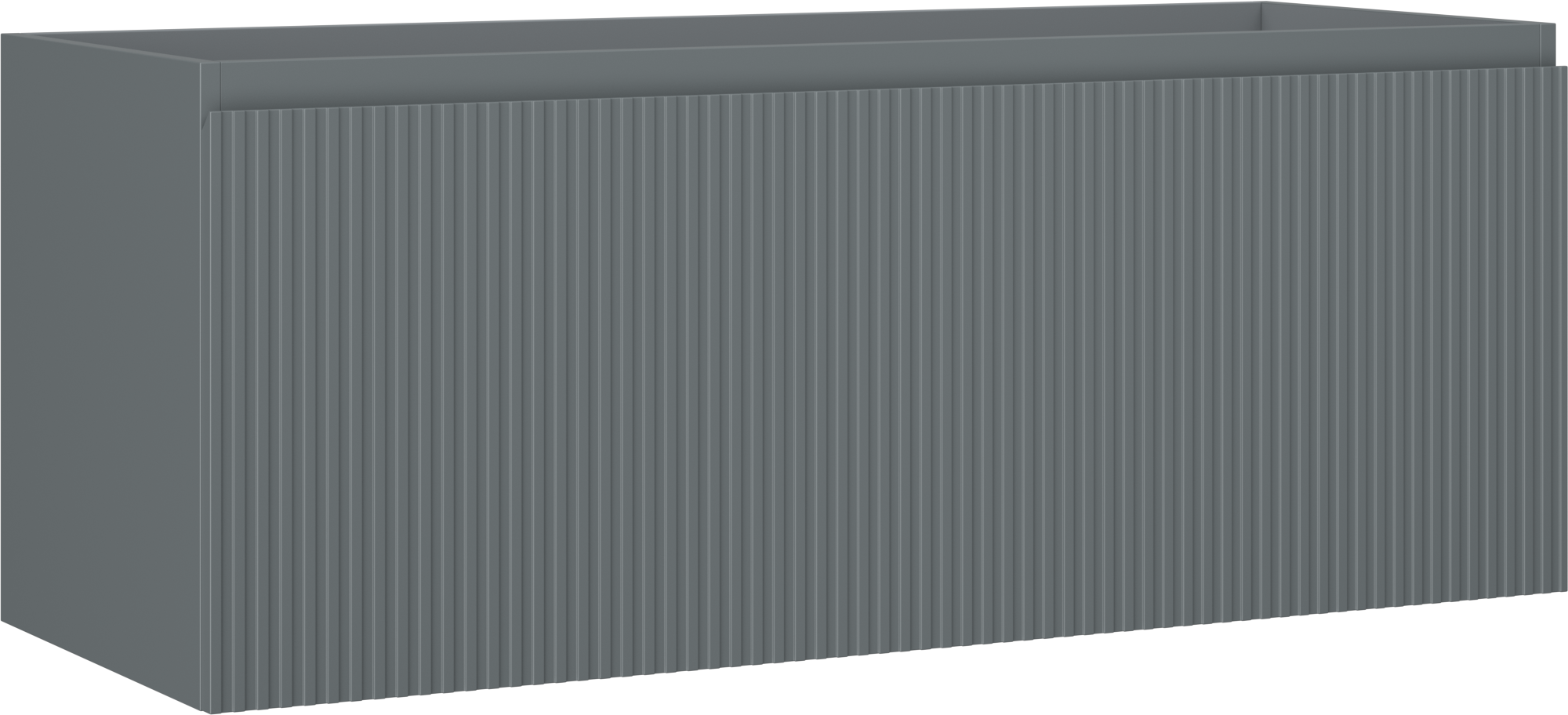 Mexen Rivel szafka łazienkowa podumywalkowa 120 cm, 1 szuflada, ryflowana , grafit mat - 91A20-12047-1-BF66