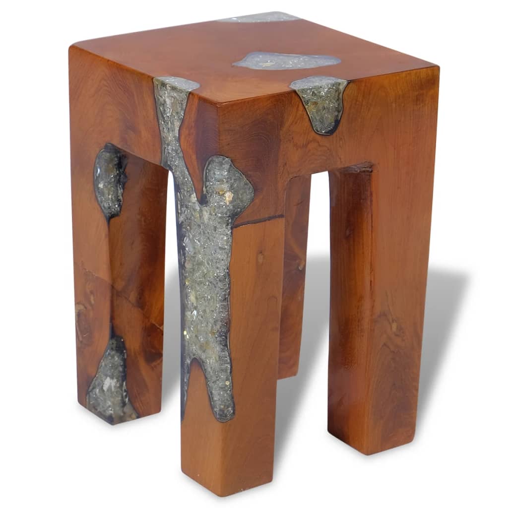 Petit tabouret bois teck massif : Mon tabouret de bar