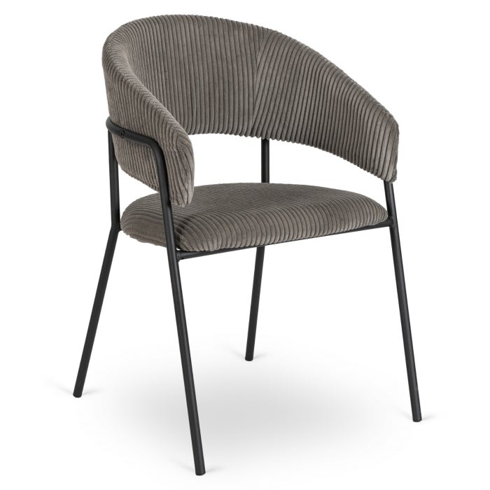 Krzesło Tapicerowane Loftowe TINKA Szare Do Salonu Jadalni Kuchni