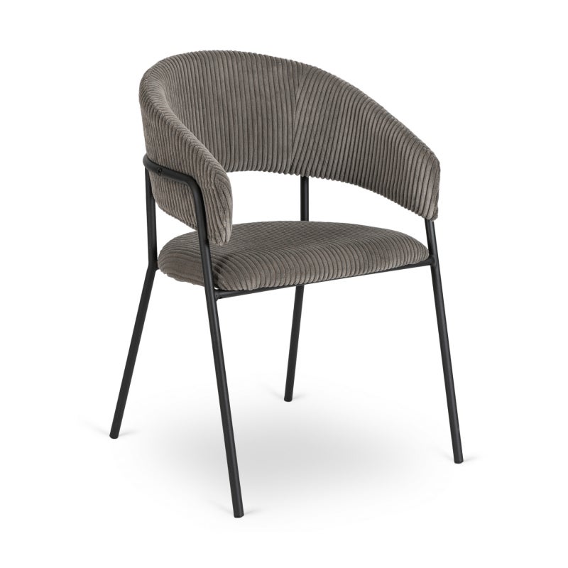 Krzesło Tapicerowane Loftowe TINKA Szare Do Salonu Jadalni Kuchni