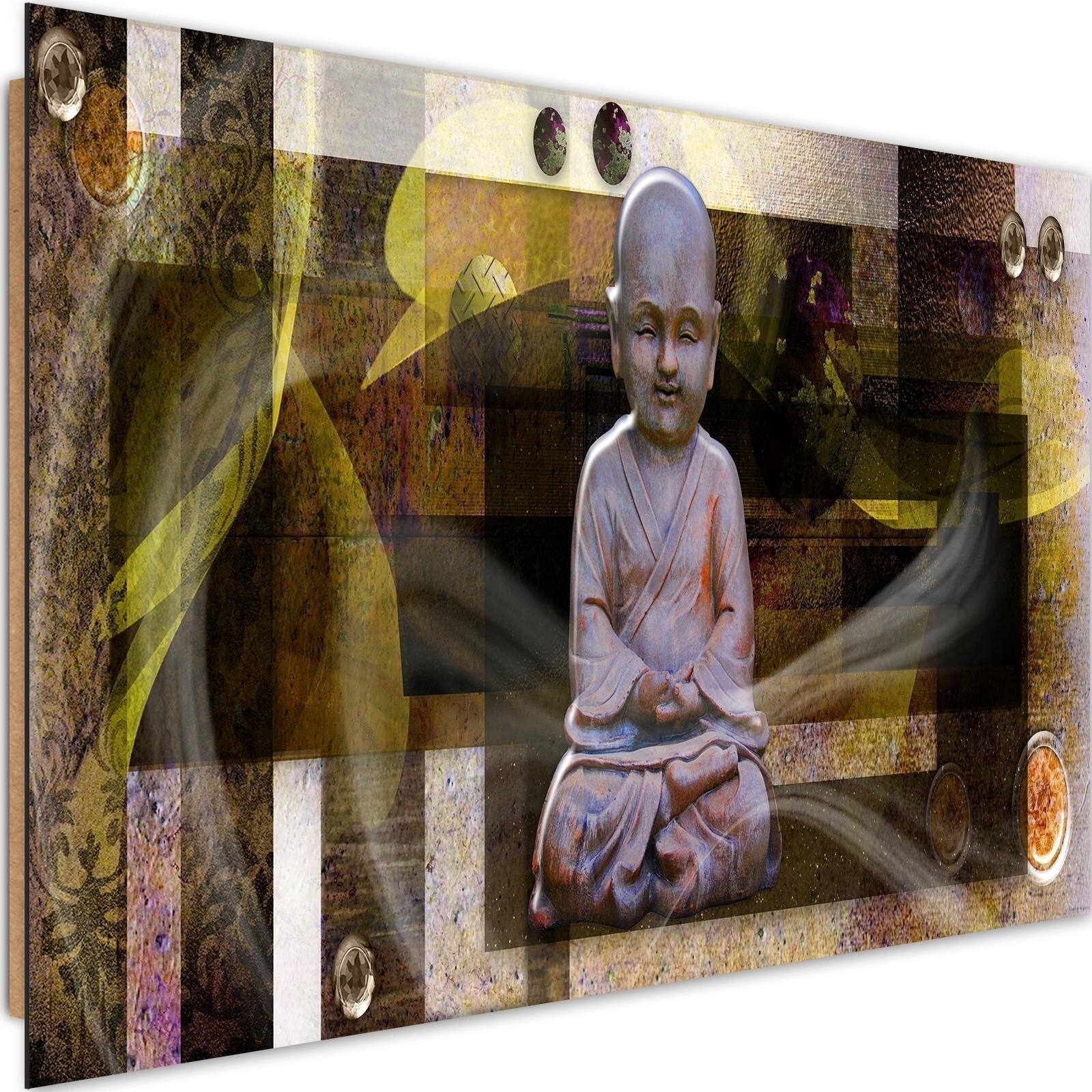 Set De 3 Tableaux Bouddha En Bois Sculpté | Décoration Murale Zen, Ethnique, Feng Shui | Pour Salon, Chambre, Bureau - 7