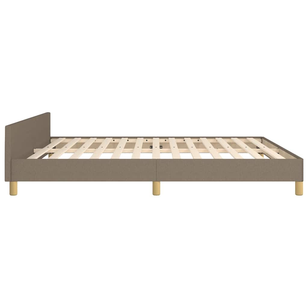 Cadre de lit sans matelas taupe 160 x 200 cm tissu - 6