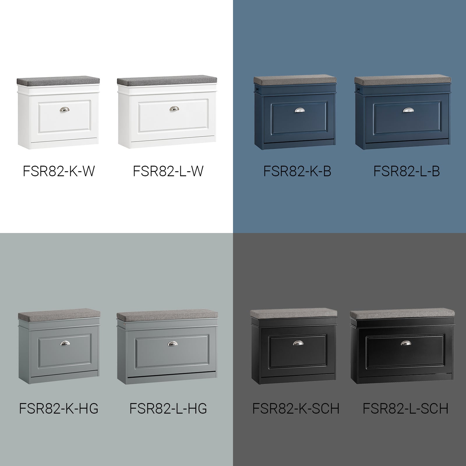 SoBuy Banc à Chaussures Meuble à Chaussures avec Coussin Rembourré, 1 attatant, 4 Paires, Blanc, FSR82-K-W - 9