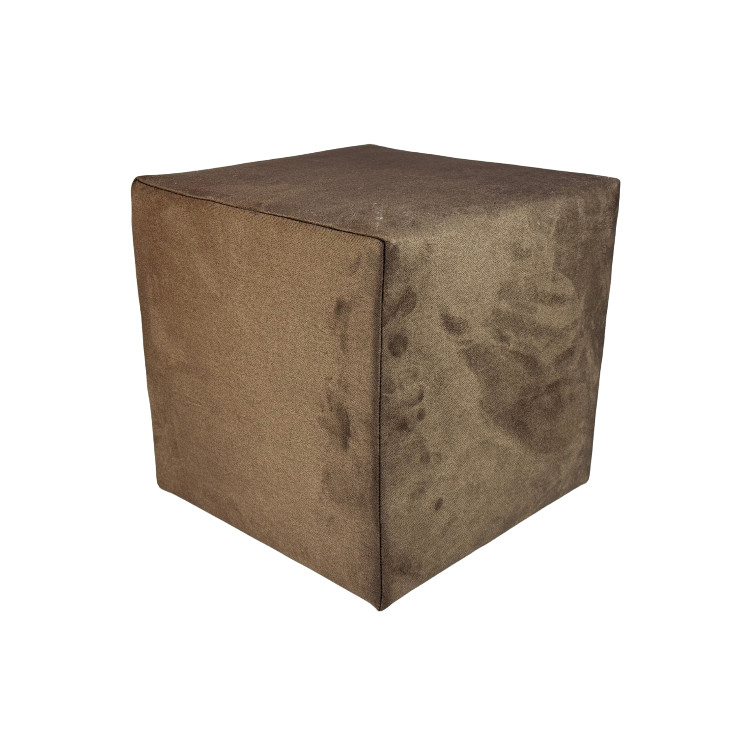 Pufa ELEMENT 40x40 cm kwadratowa trudnopalny welur łatwoczyszczący do sypialni salonu ciemno brązowa