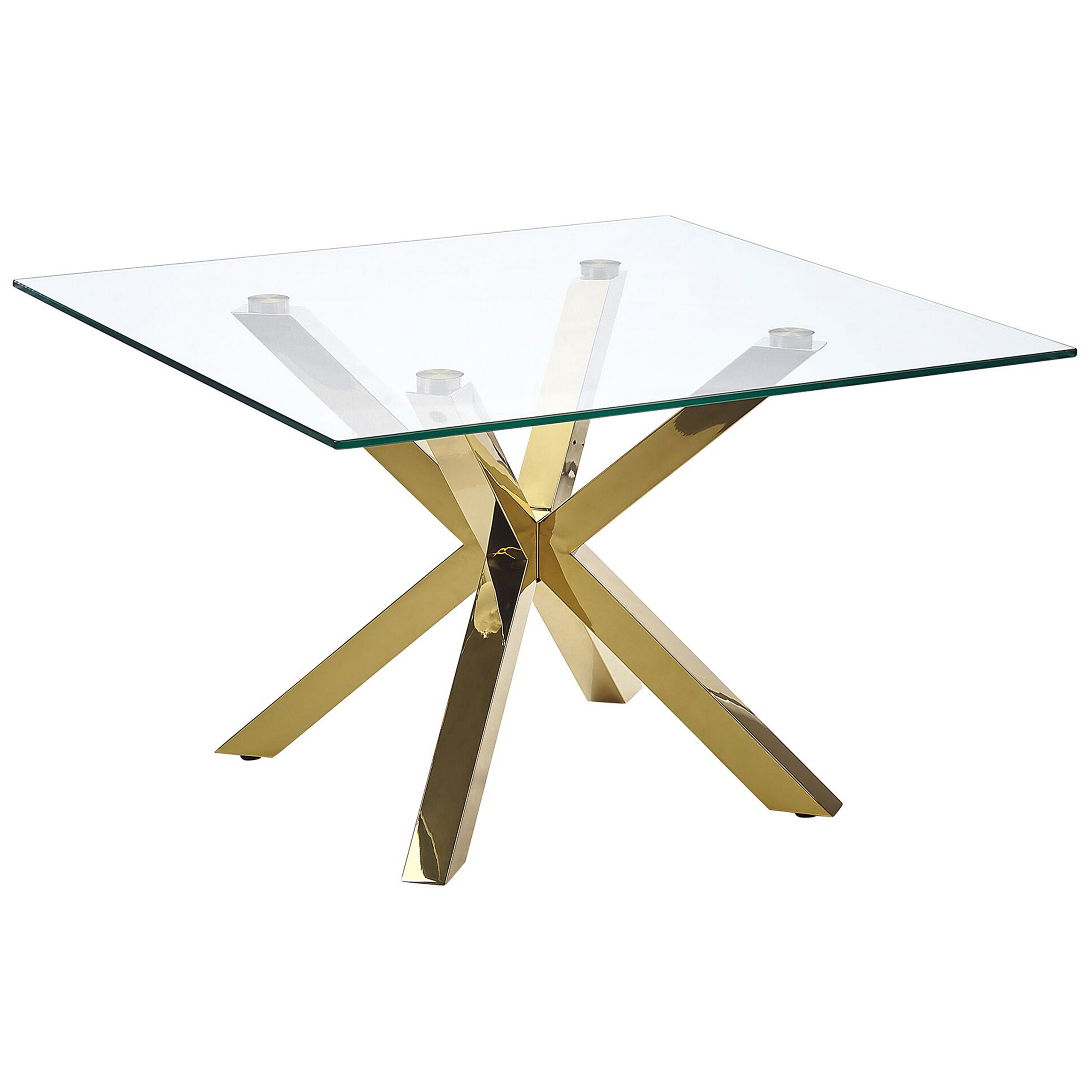 Beliani Mesa De Centro Starlight Vidrio Templado Dorado , Leroy Merlin