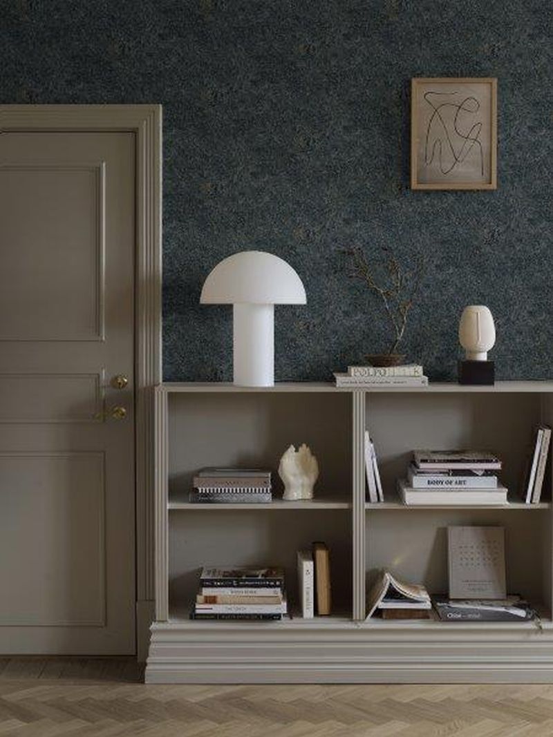 Papel pintado liso azul agrisado - 53 cm x 10.05 m - borastapeter