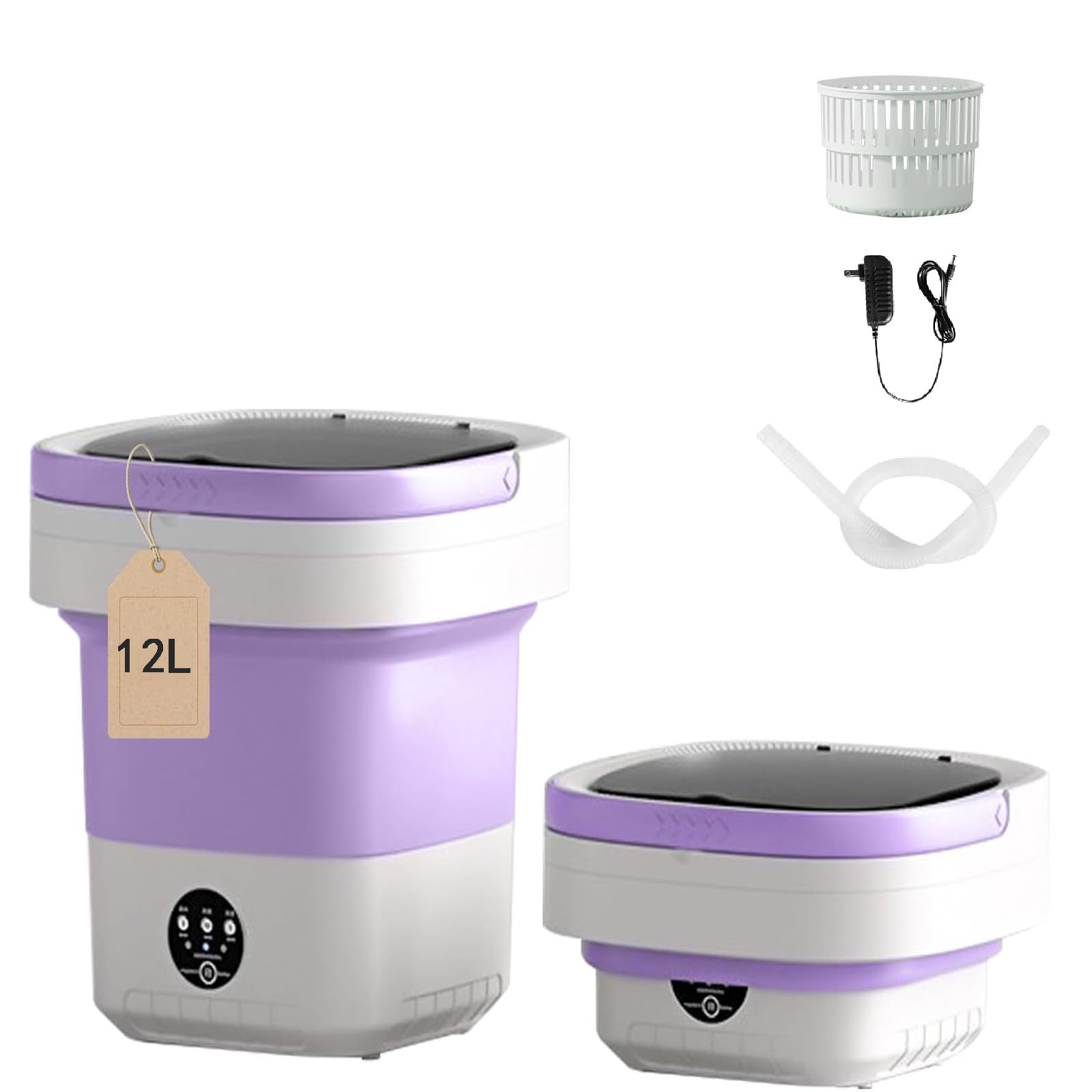 Machine Laver Portable Machine à Laver Portable 7,5L Pliable - Mini Lave-linge Appartement Lavage Essorage Automatique