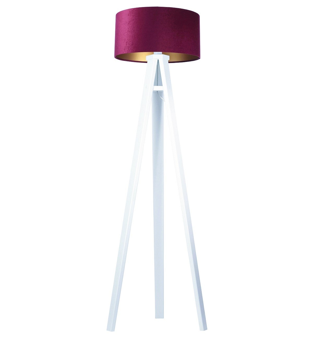 Lampa stojąca HOME 40 bordowa/złota/biała