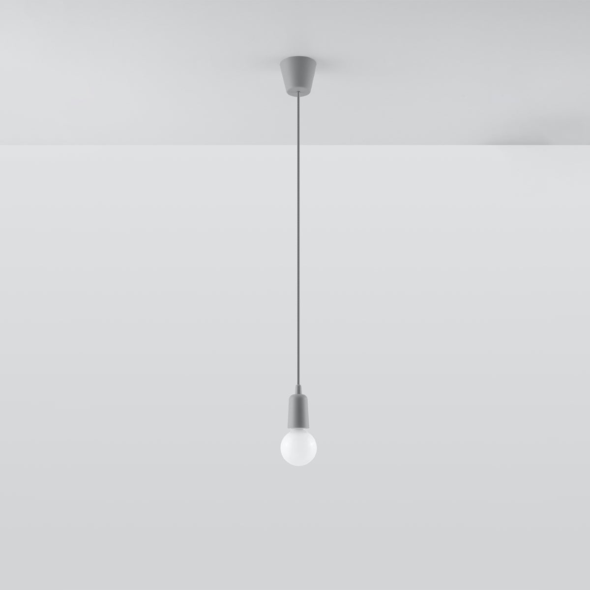Lampa wisząca ASTIS 1 szara LED 4000K - 9x9x90cm Sollux