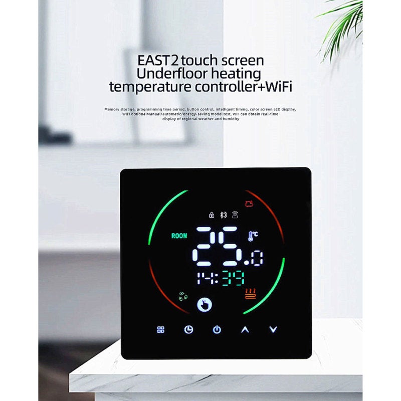 Thermostat intelligent WIFI pour chauffage au sol, 16A, compatible avec chauffage électrique mural, avec humidité et météo - 5