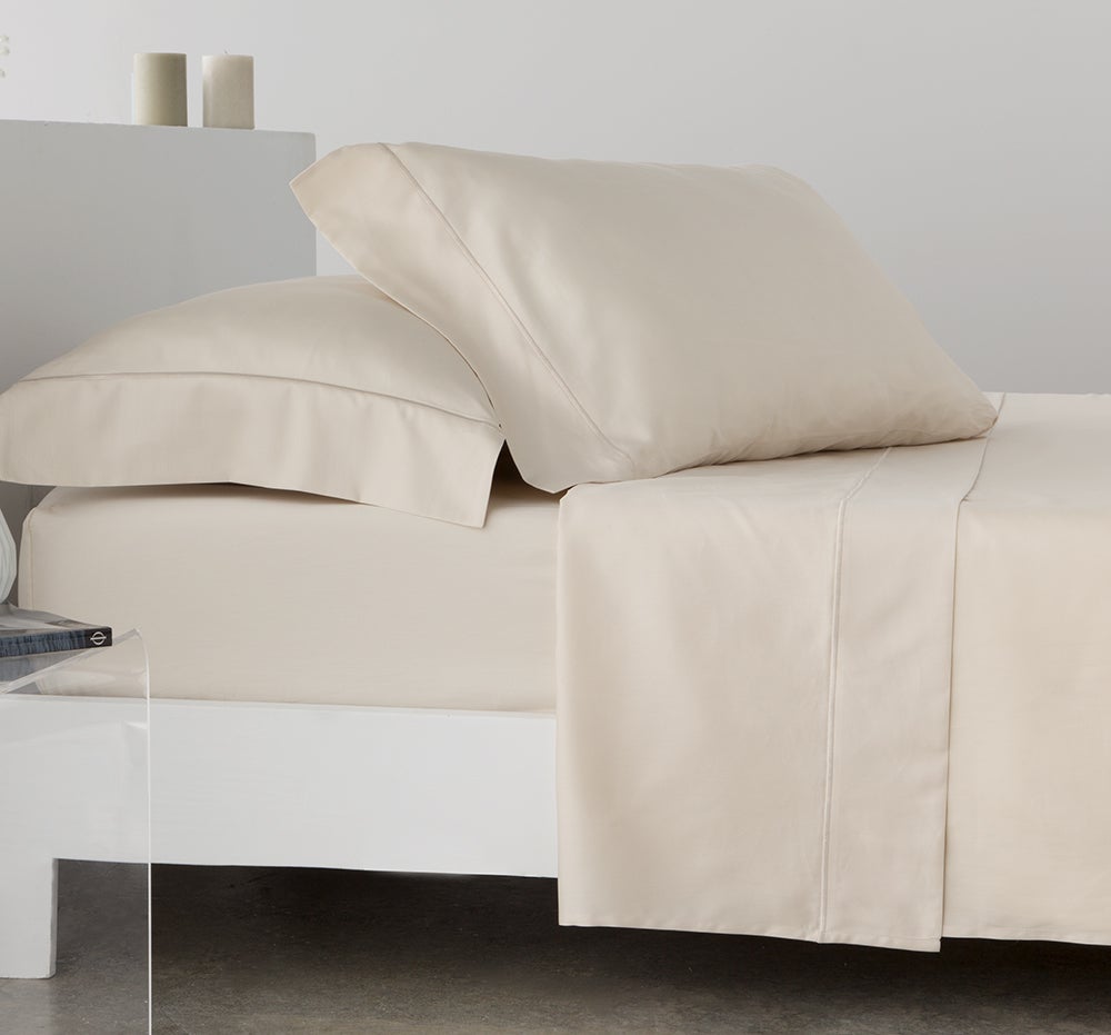 Cotton artean - juego de sábanas bambú 100% orgánico beige 250x260 cama de 160