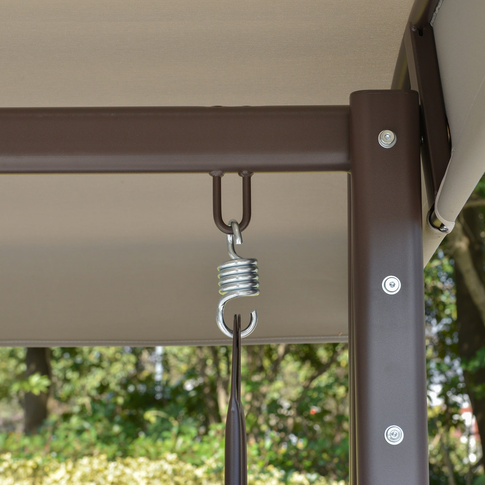 Baloiço de Jardim Outsunny Cinzento Metal e Poliéster 206x116x183cm - 8
