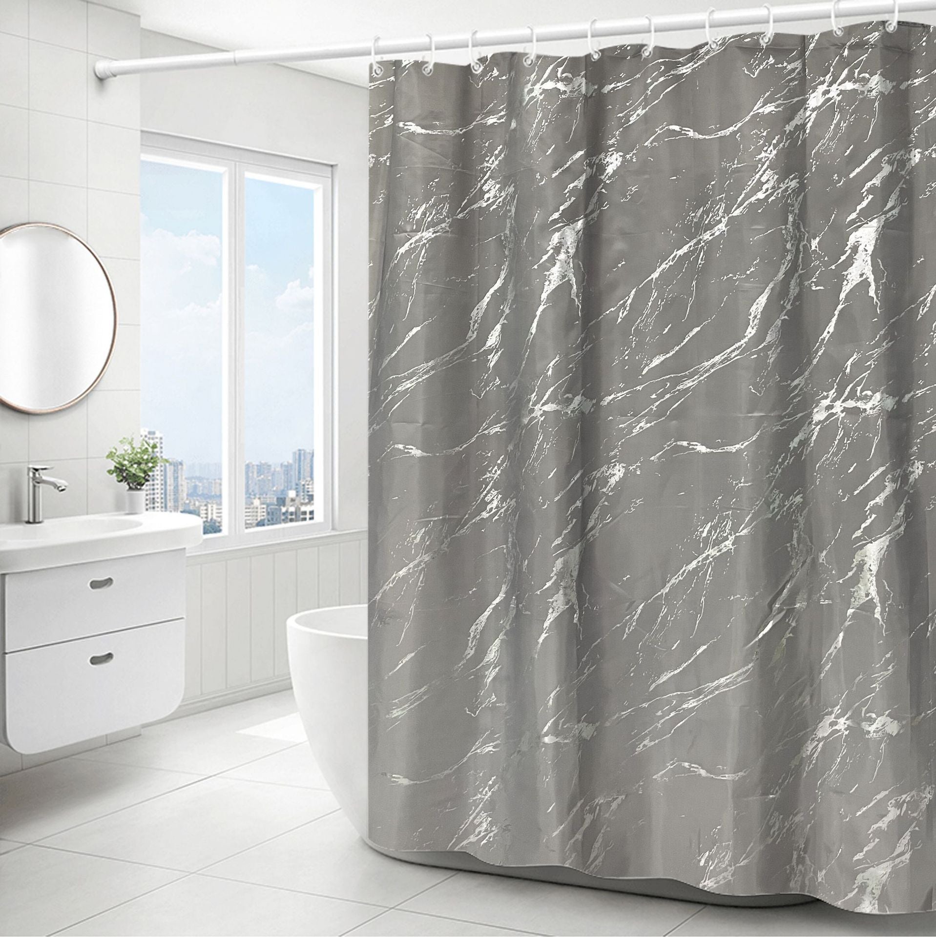 Uiiooazy Tenda Doccia Antimuffa, Tenda da Doccia 180x180cm