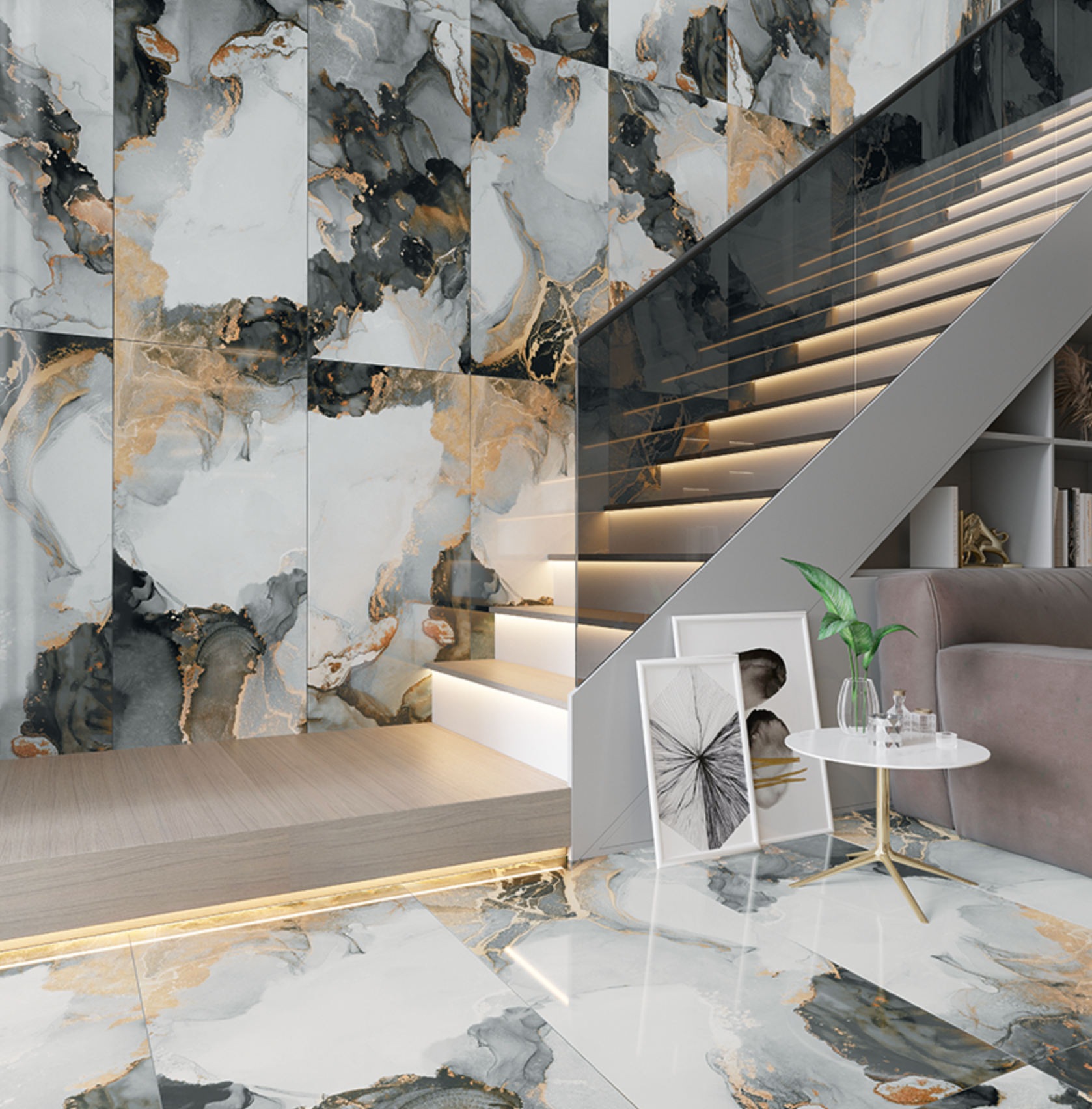 Carrelage sol / mur effet marbre JOYA l.60 x L.120 cm Brillant LIMCARO - 5