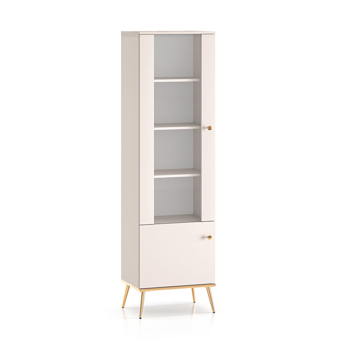 Vitrine 2 portes Olivia Cachemire et Doré | Leroy Merlin