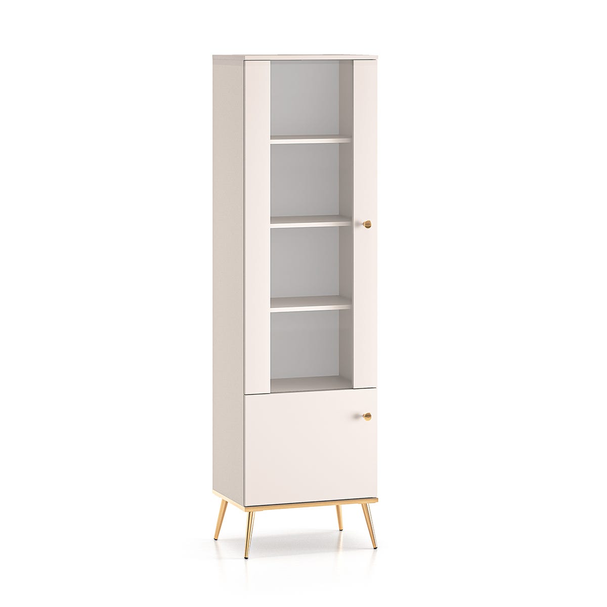 Vitrine 2 portes Olivia Cachemire et Doré | Leroy Merlin