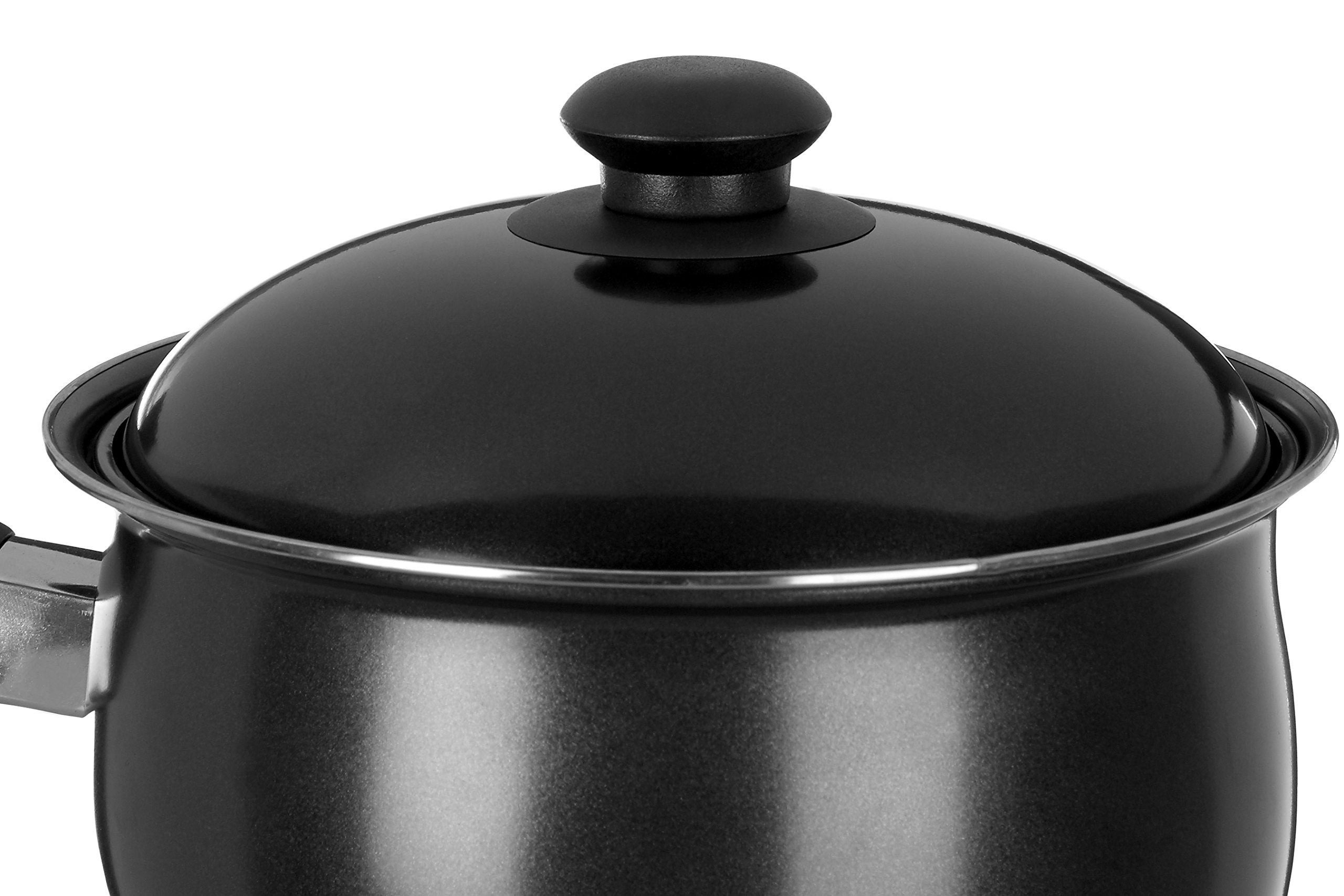 Premier Housewares Set di 3 pentole 16/ 18/ 20 cm, colore: Nero - 4