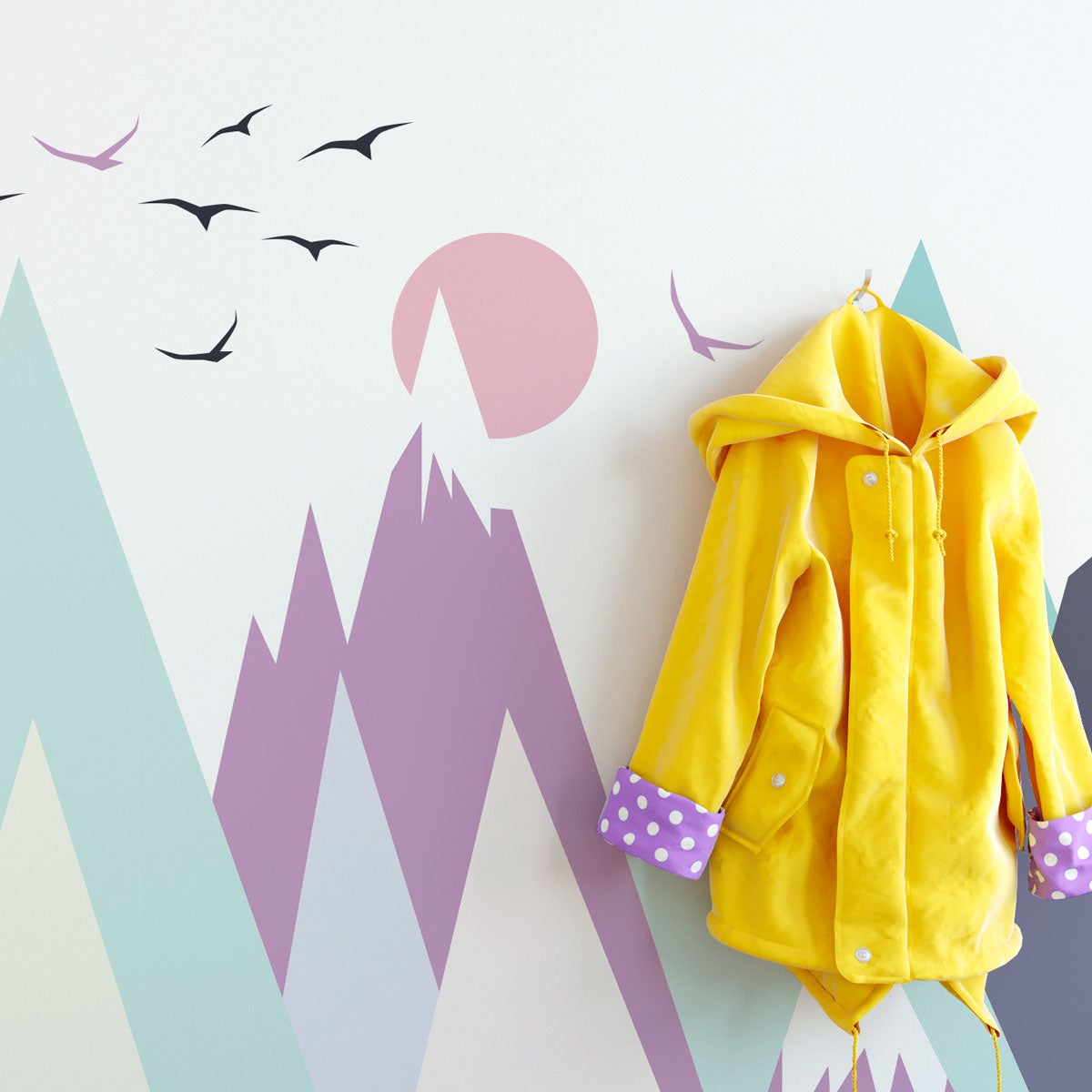 Adesivo bambino di montagna scandinavo clarinka - Sticker adesivo - adesivi murali - 120x180cm - 5