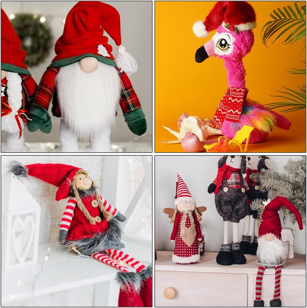 1* Tiras de tecido de pelúcia fofo de 1,5 m-Criação de barba de Pai Natal, decoração de árvore,grinaldas - Ideia de presente para as festas de inverno - 4