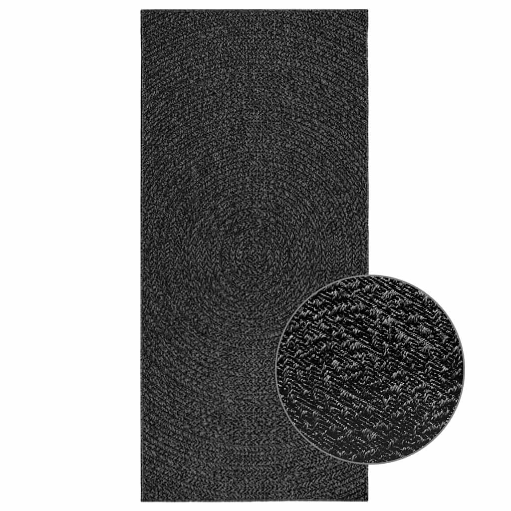 Vidaxl alfombra zizur apariencia yute interior exterior antracita