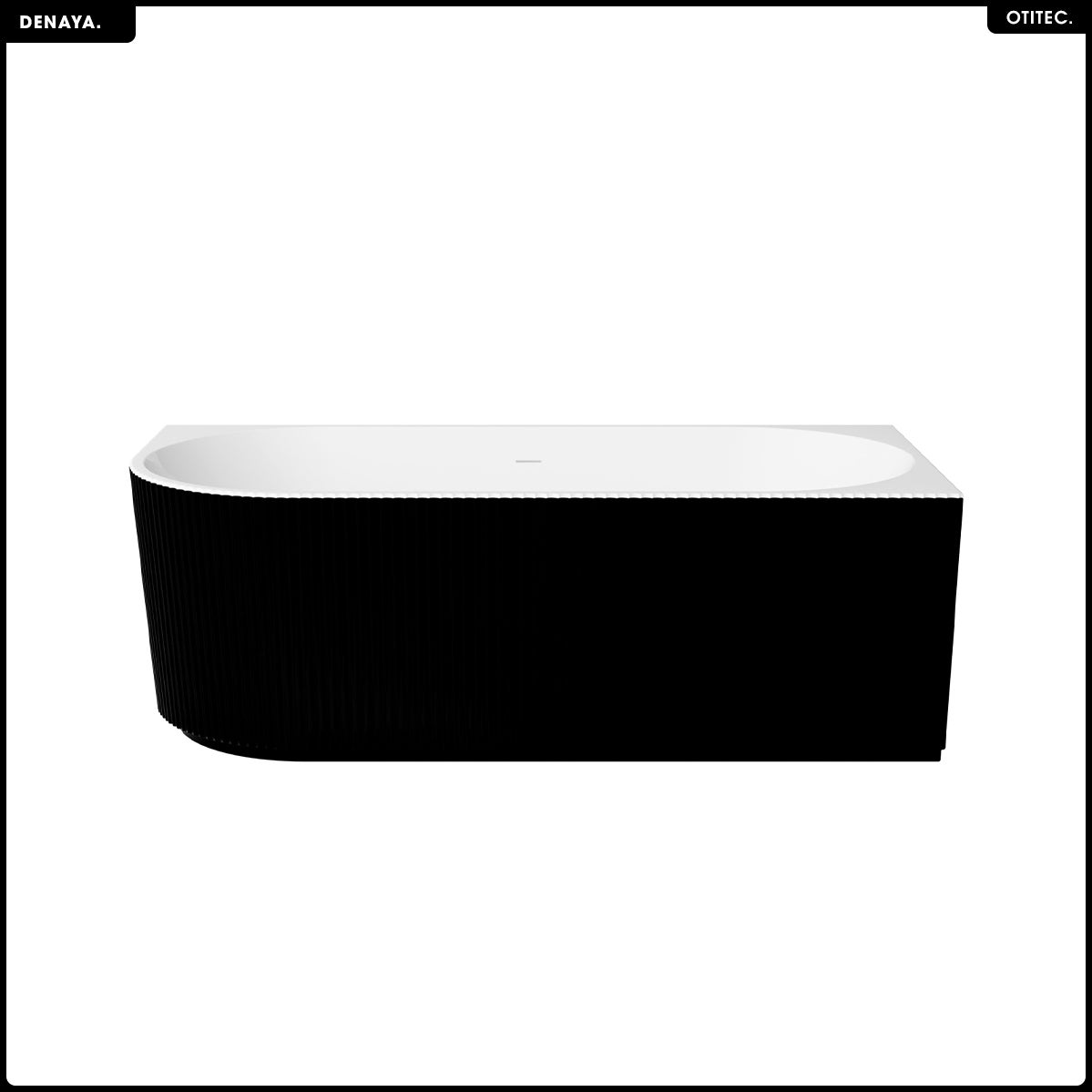 Bañera asimétrica - 150 x 75 cm - Izquierda - Con sifón Cromado - Patas - INCLUIDAS - DENAYA - 7