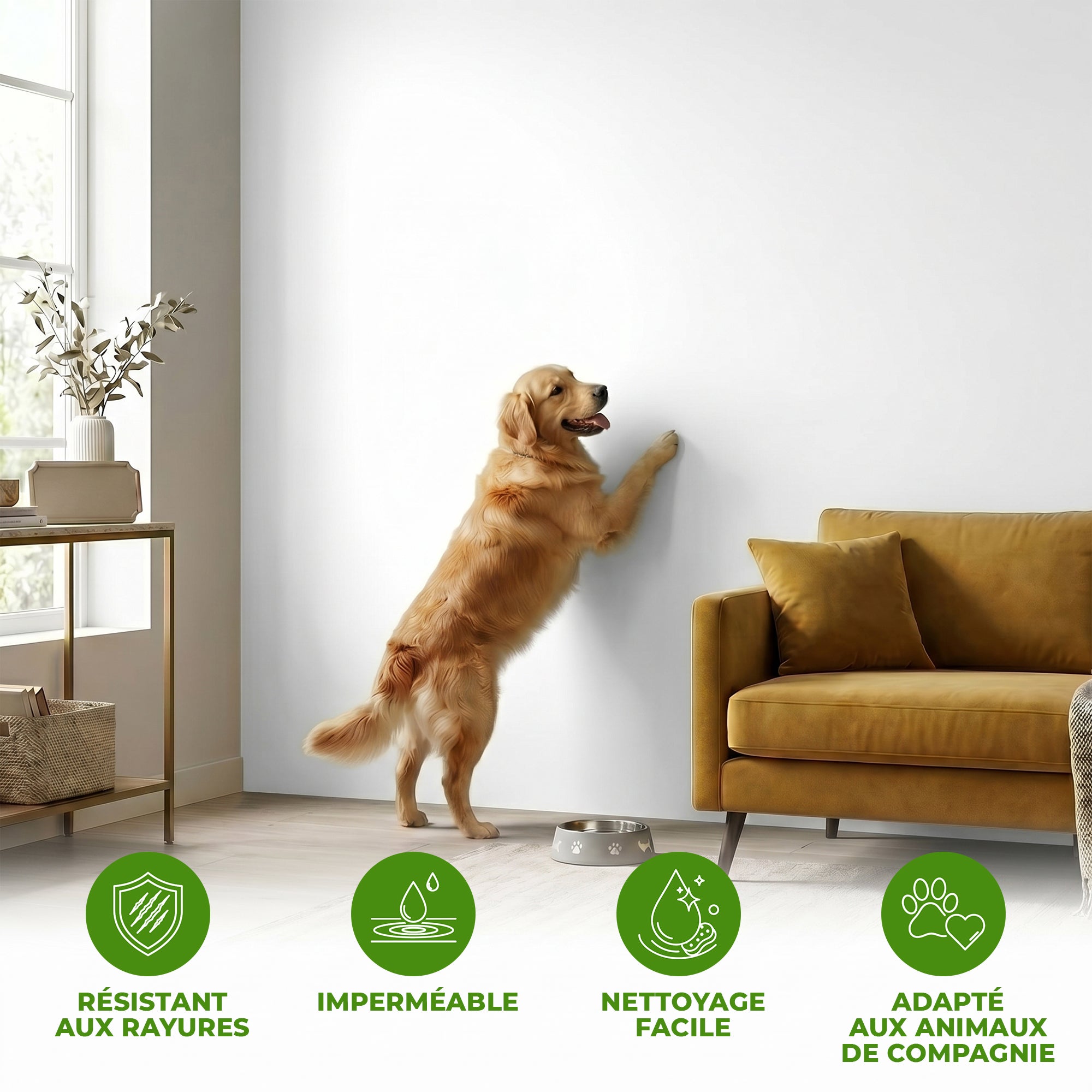 Rouleau adhésif décoratif Vinyle au Mètre - Sticker Lavable Imperméable Mur Cuisine Meubles - 60cmx2m - Blanc - 3
