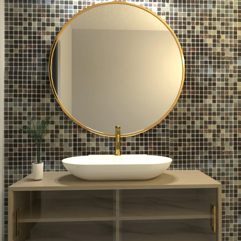 Mozaika szklana z siatki w kolorze czarno-brązowo-srebrnym do łazienek i kuchni – grubość 4 mm – 1 m2