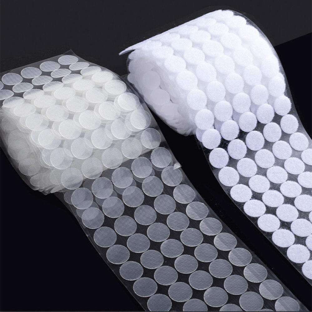 600 Pièces Autocollants Scratch Ronds 20 Mm - 300 Paires Crochet/boucle, Blanc