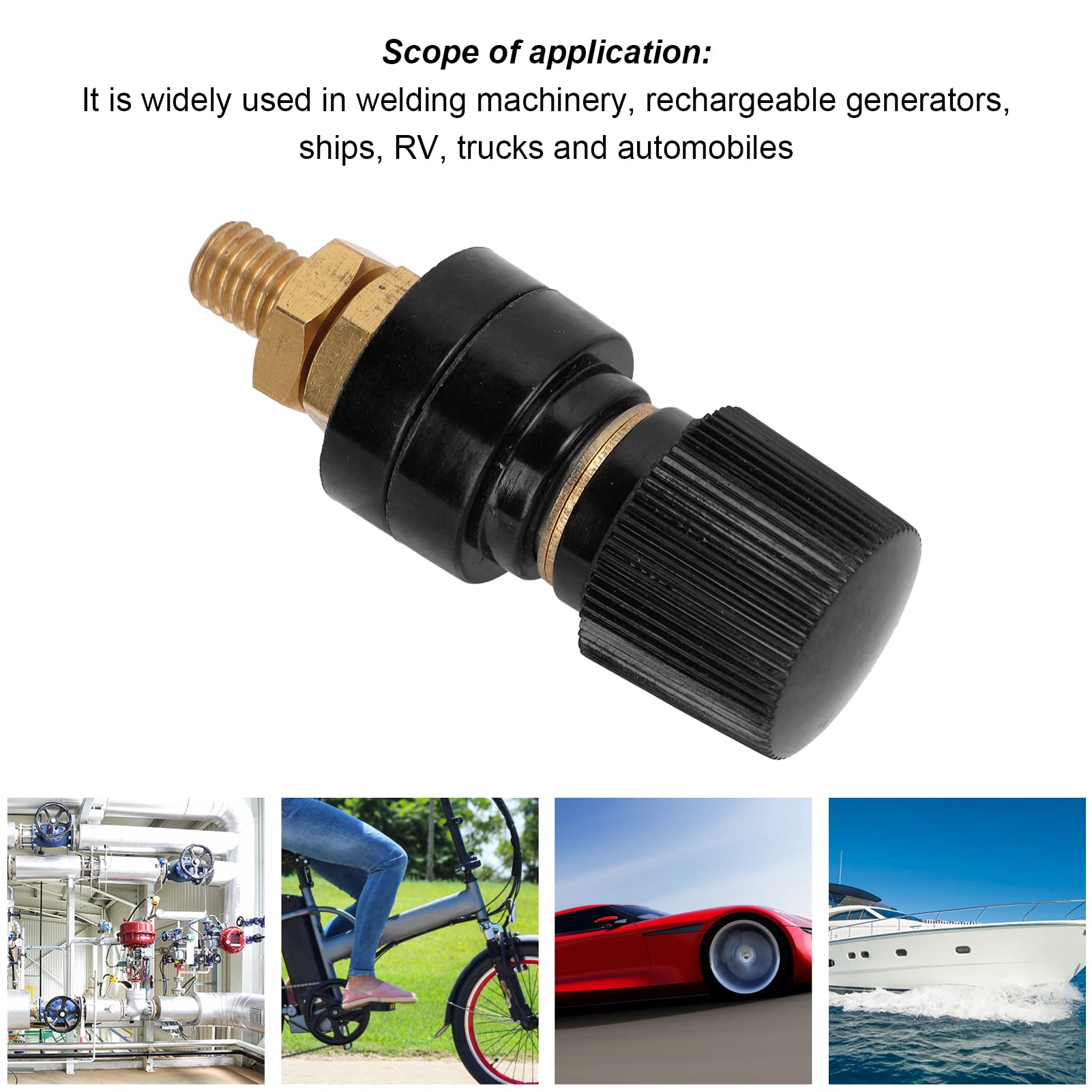 Terminale in rame Materiale in ottone Forte conduttività elettrica Accessori per test elettrici (nero) - 3