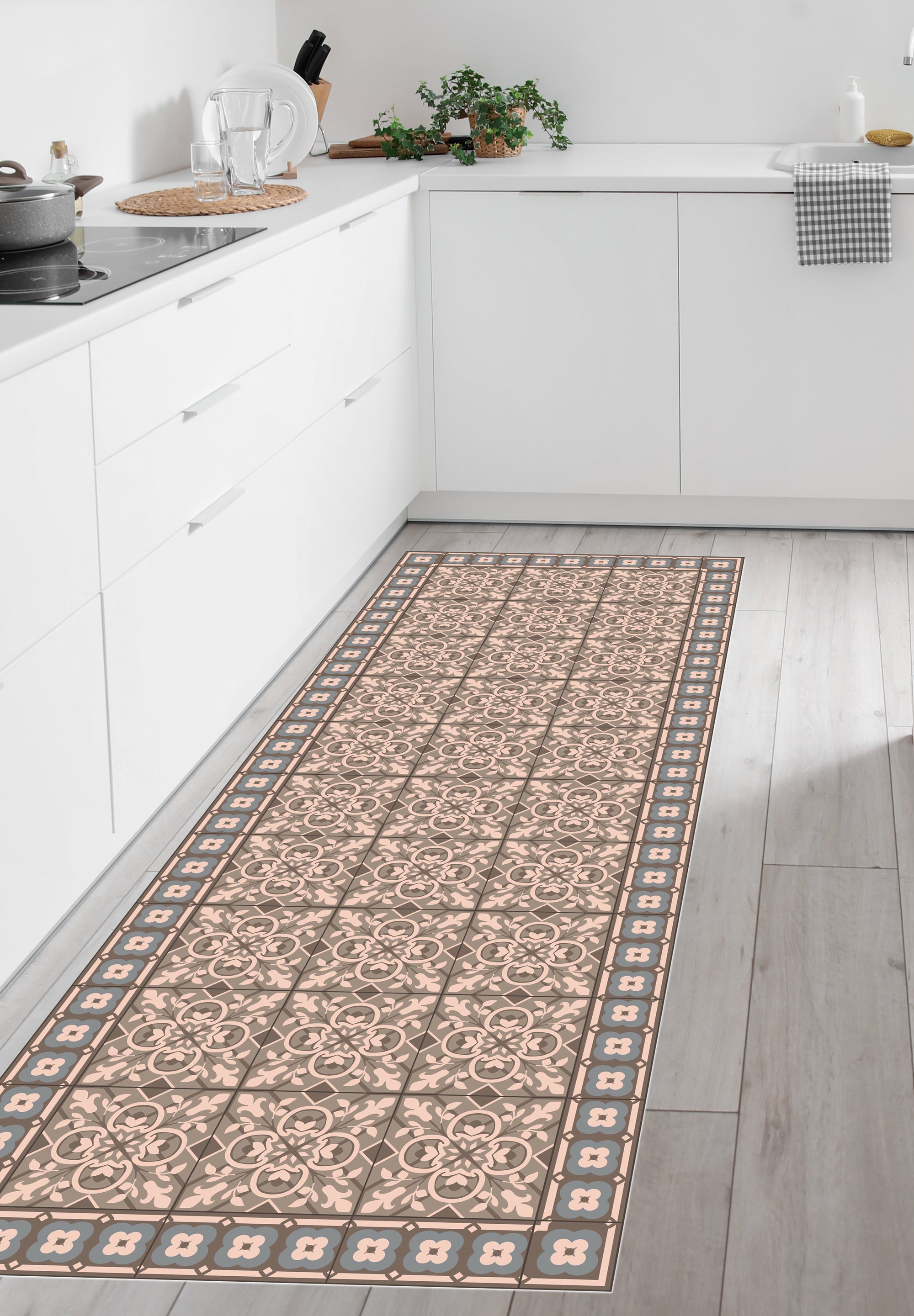 Tapis antidérapant en vinyle Melides 66x150 cm - PVC imprimé, lavable, ignifuge, pour le salon et la cuisine - 5