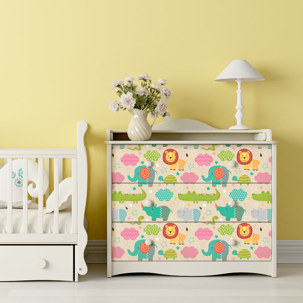 Pegatina muebles para niño animales africanos - adhesivo de pared - revestimiento sticker mural decorativo - 60x90cm - 3