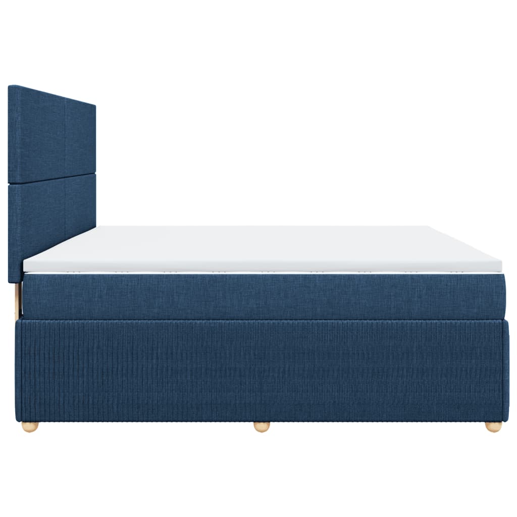 Maison Exclusive - Sommier à lattes de lit avec matelas Bleu 180x200 cm Tissu - 5