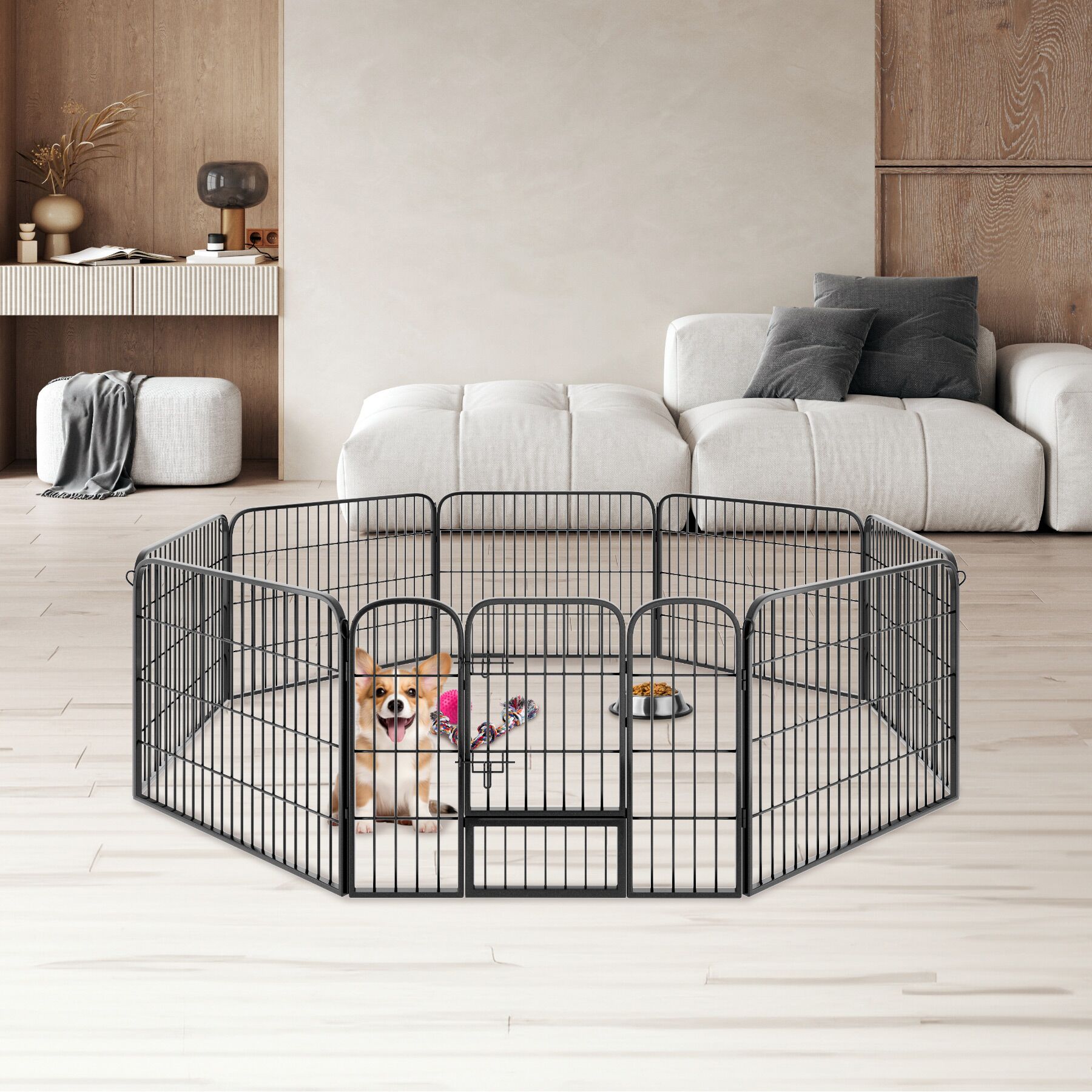 TECTAKE Parque para cachorros 8 peças, dobrável - 3