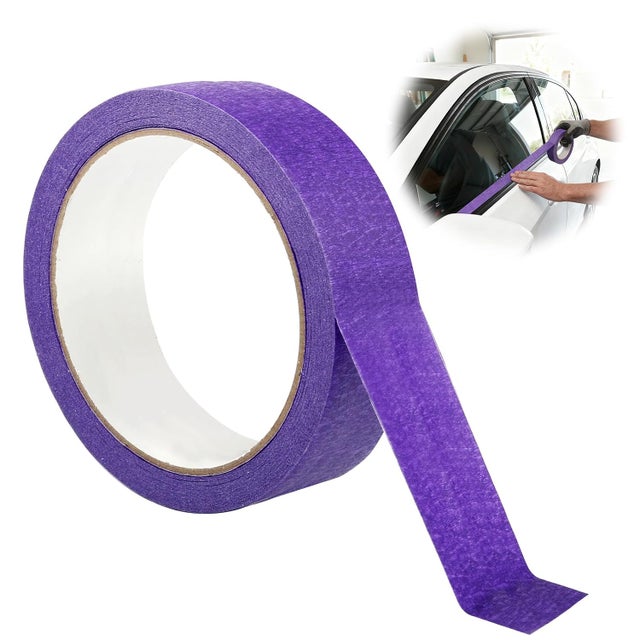 unidad de cinta de enmascarar para acuarela de 25 mm x 20 m, cinta de enmascarar de vinilo de precisión, cinta adhesiva fina, color morado.