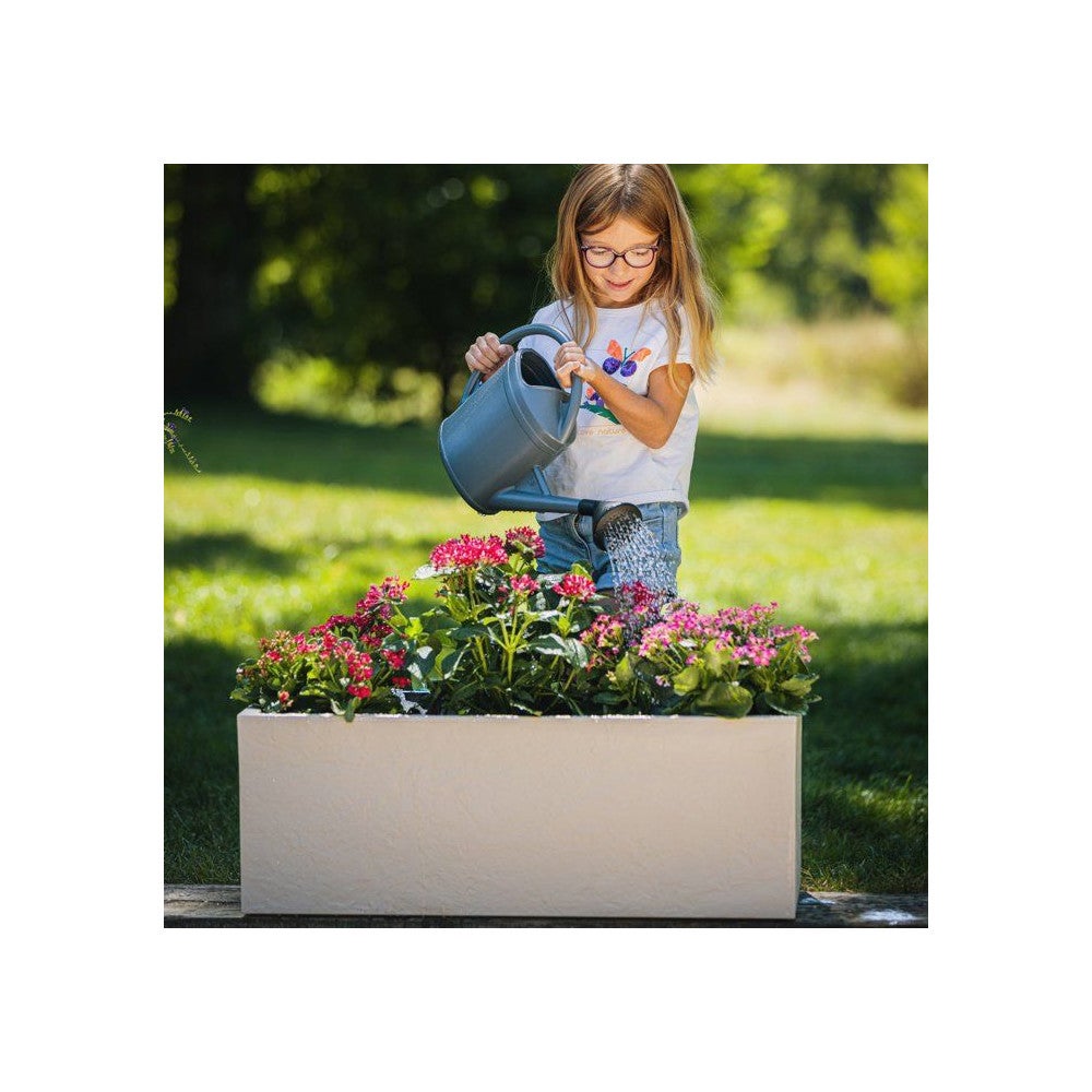 Balconnière rectangulaire Volcania Up effet pierre 25 L - Beige calcaire- Eda - 6