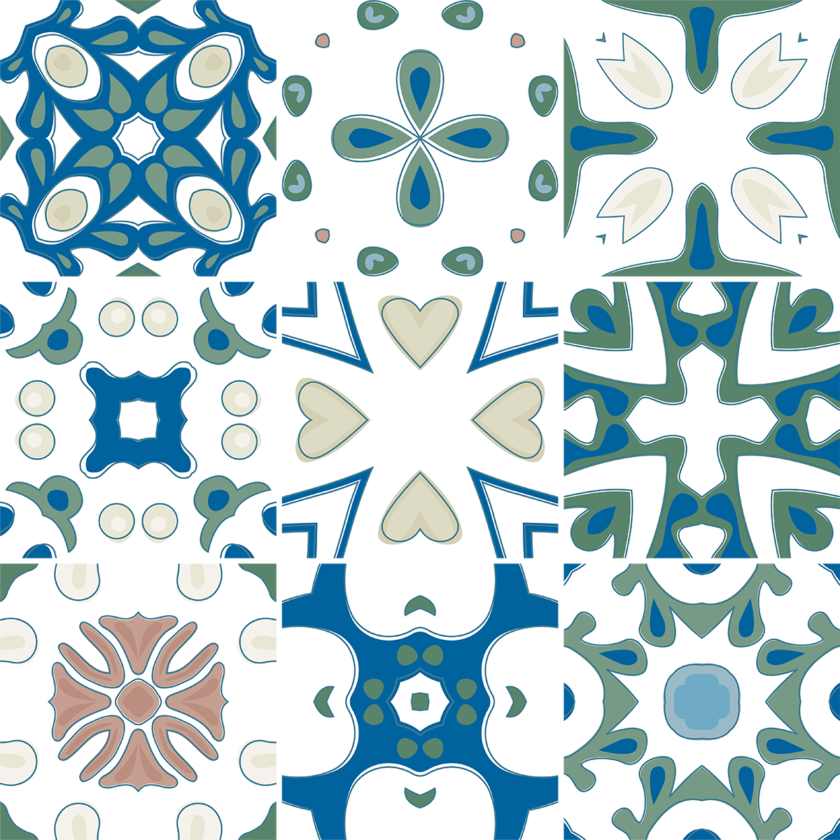 9 adesivi piastrelle azulejos brigitta - Sticker adesivo - adesivi murali - 9stickers15x15cm - 2