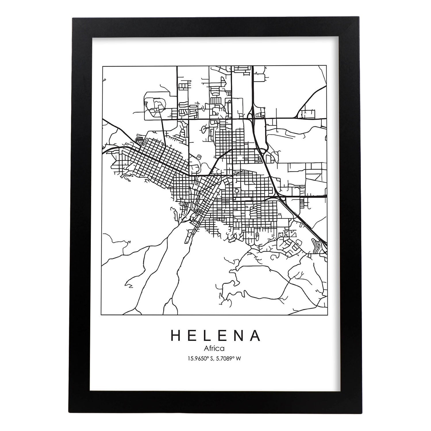 Poster Déco Carte De Miami USA - Format A3 Avec Cadre, Imprimé En Espagne Sur Papier Qualité