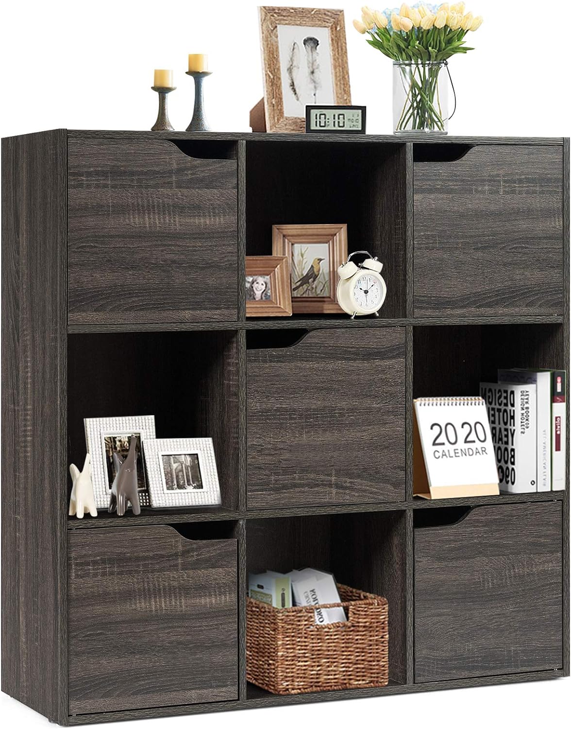 Libreria In Legno Massello 60 Cm Con Pegboard | Heehee | Organizzatore A Muro Per Libri E Giocattoli | Senza Colla E Vernice
