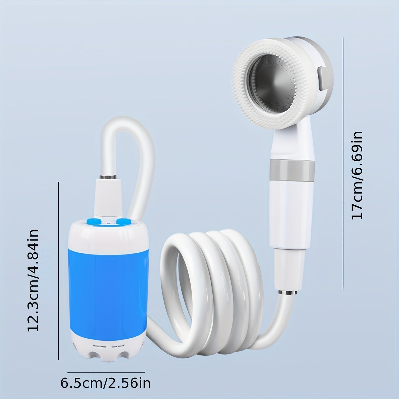 Douche Solaire Portable WADEO - Pompe Rechargeable 6000mAh - Pour Camping, Jardin, Lavage Voiture