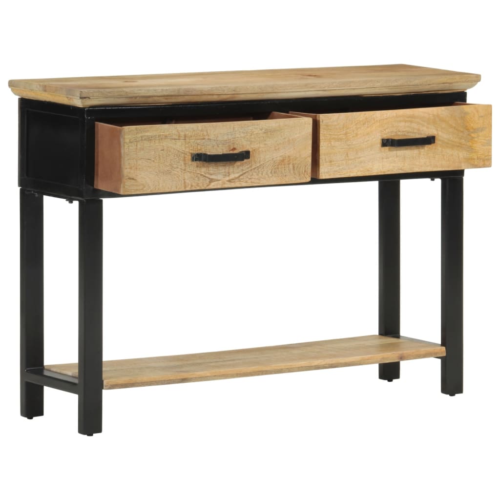 Mesa consola madera maciza de mango rugosa 110x30x75 cm | Leroy Merlin