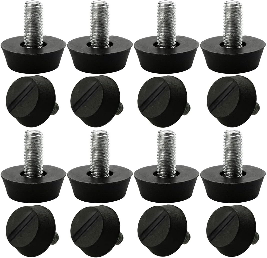 16 szt. regulowanych nóżek poziomujących do mebli M6 x 14 x 20 mm, ochraniacze na nogi krzeseł i sof