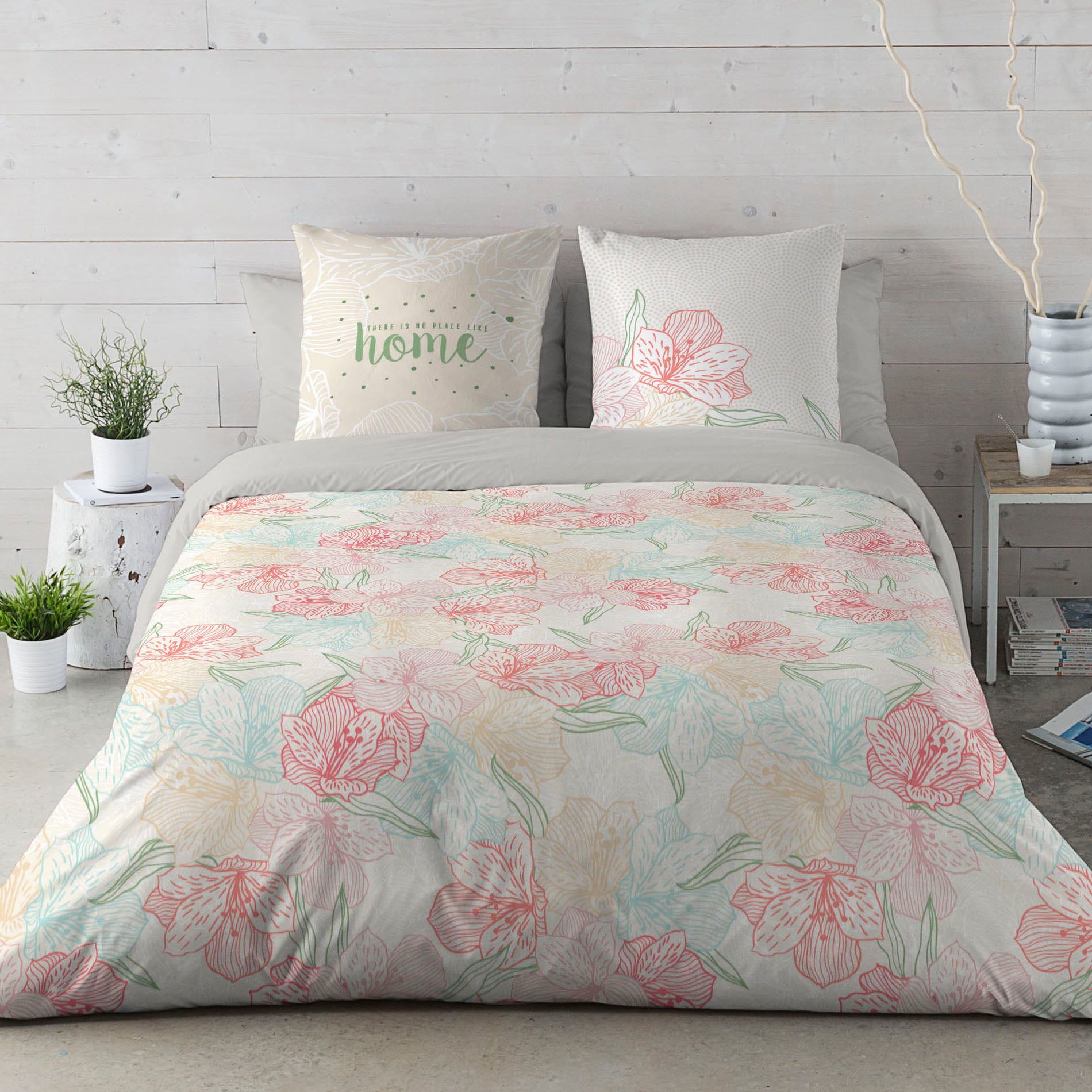 Parure De Lit Simple Fusion Woodland Dreams - 140x200 Cm, 52% Polyester Recyclé, 48% Coton, Motif Floral Réversible
