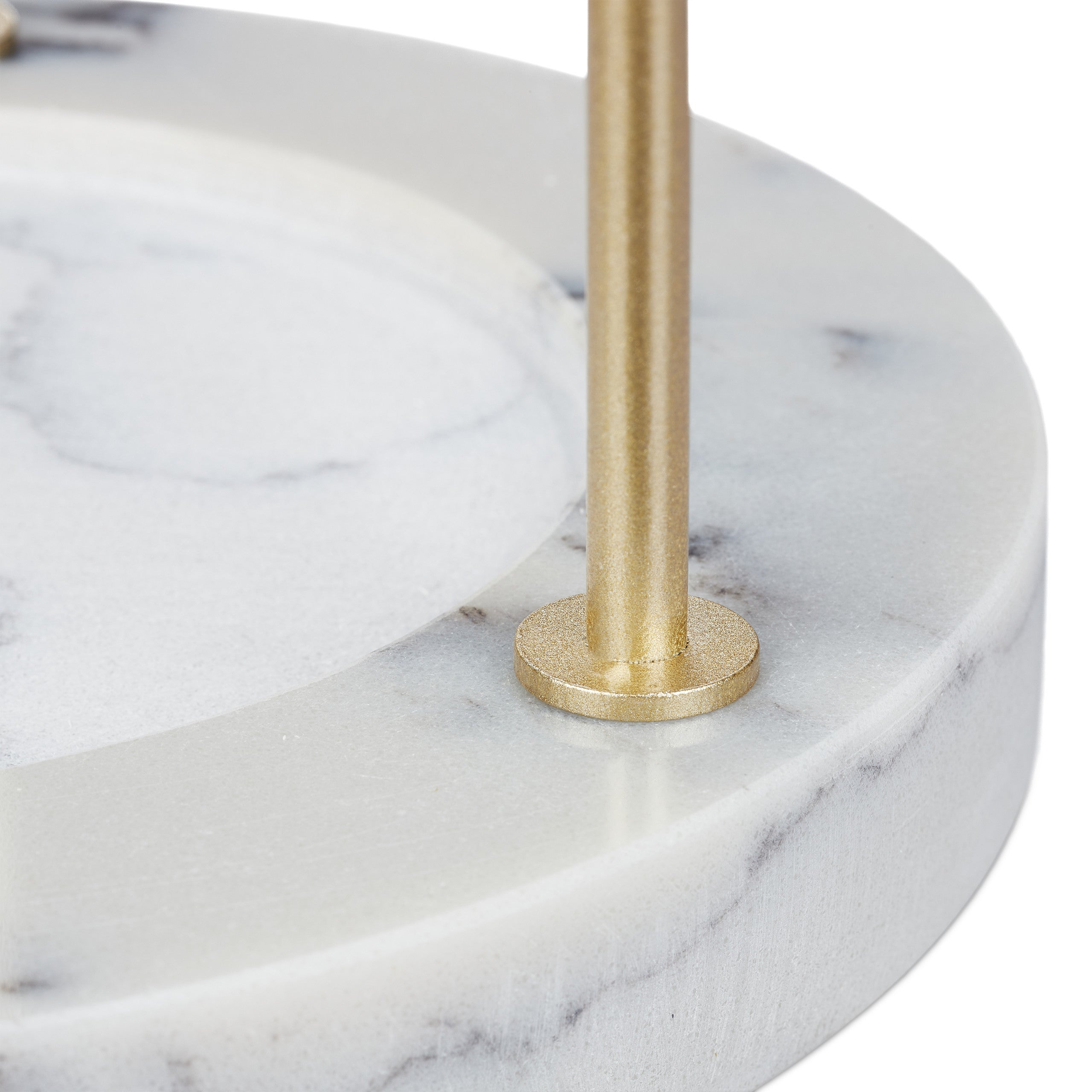 Présentoir à bijoux, rangement en marbre, colliers, boucles d’oreilles, 3 bras en métal, HxD 35x18 cm, doré, Relaxdays - 7