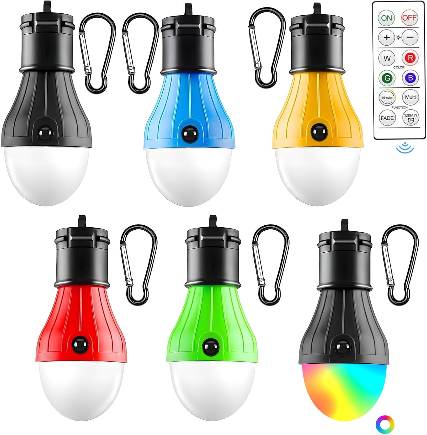 LED Latarnia Kempingowa RGB Lampki Kempingowe Przenośne Lampki Namiotowe na Baterie do Zawieszenia na Boże Narodzenie do Ogrodu Światło Awaryjne