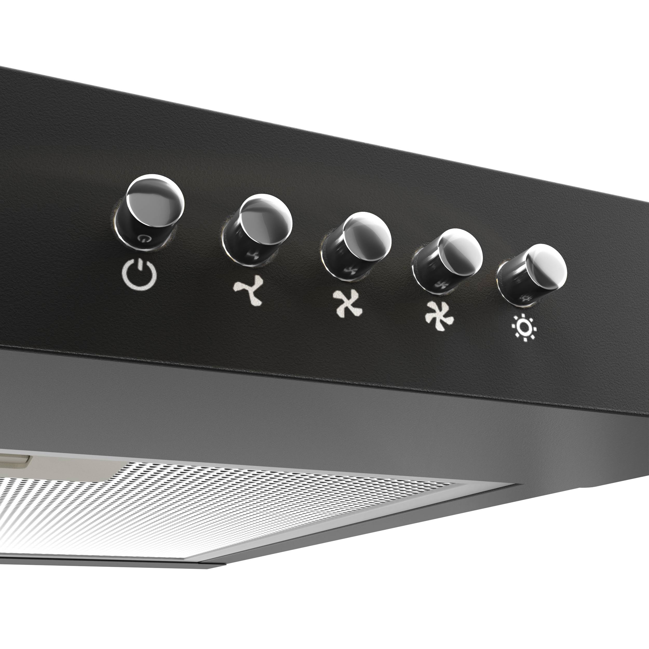 CIARRA VMB6903 Hotte Casquette 60cm Noir A+ 3 Vitesses 220m3/h Recyclage - 5