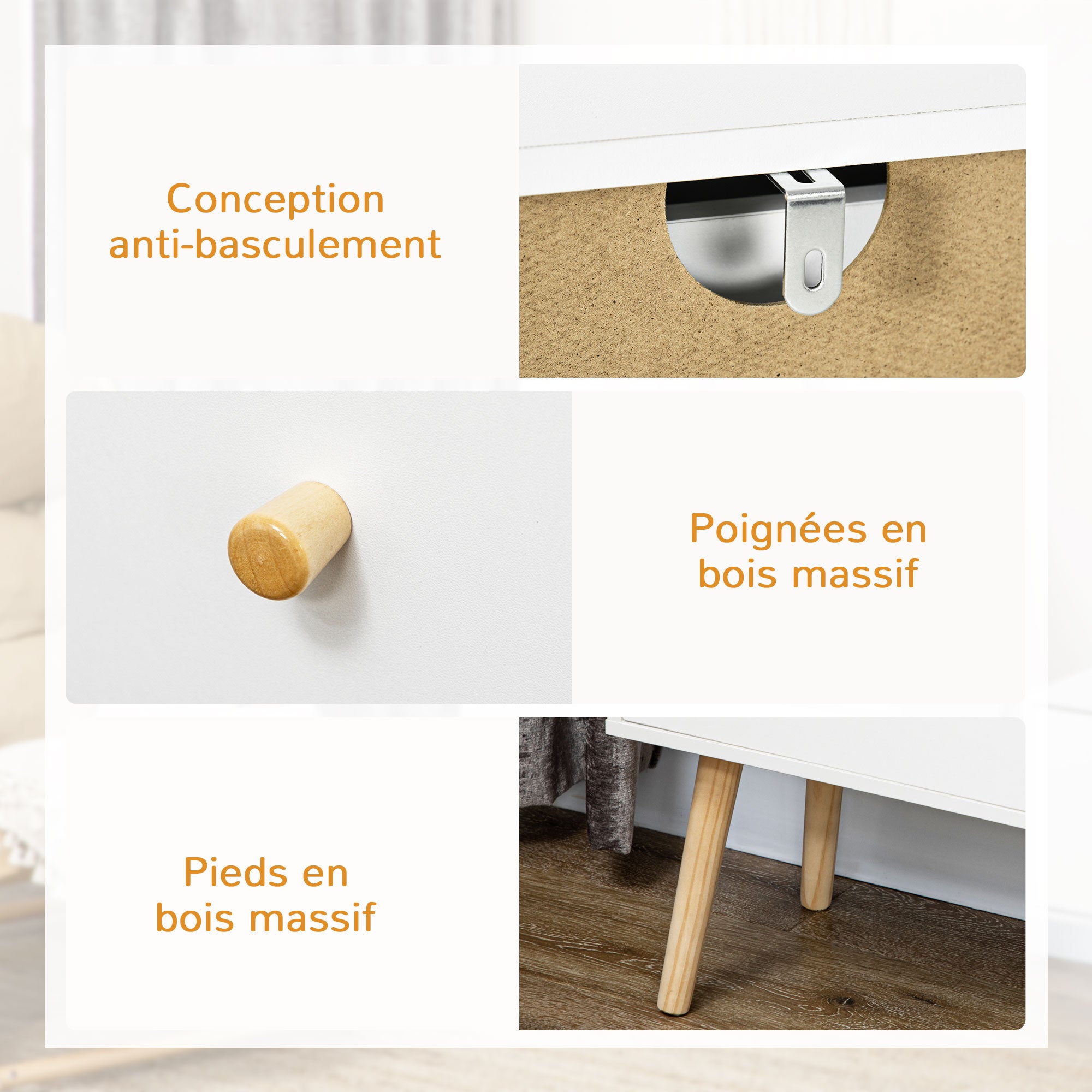 Commode Panneaux de particules HOMCOM - 6