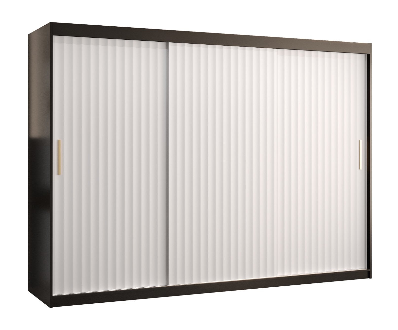 Szafa przesuwna garderoba RIFLO WAVE 1 250 x 62 x 200 cm Czarny + Biały - Abiks Meble