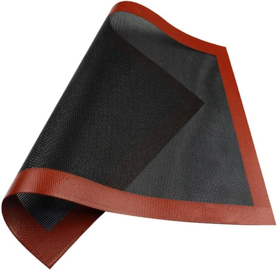 Zmywalna silikonowa mata/taca/blacha do pieczenia – wielokrotnego użytku silikon i włókno szklane – czarno-czerwona (37*57 cm)